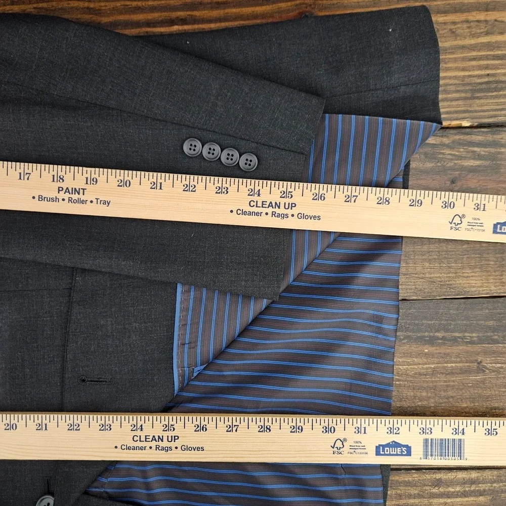 GS Perfect Fit Men's Sport Coat Two Button CH Gry Poly Wool Blend Sz 52PRG